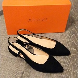 ANAKI slingback suede flats size 37